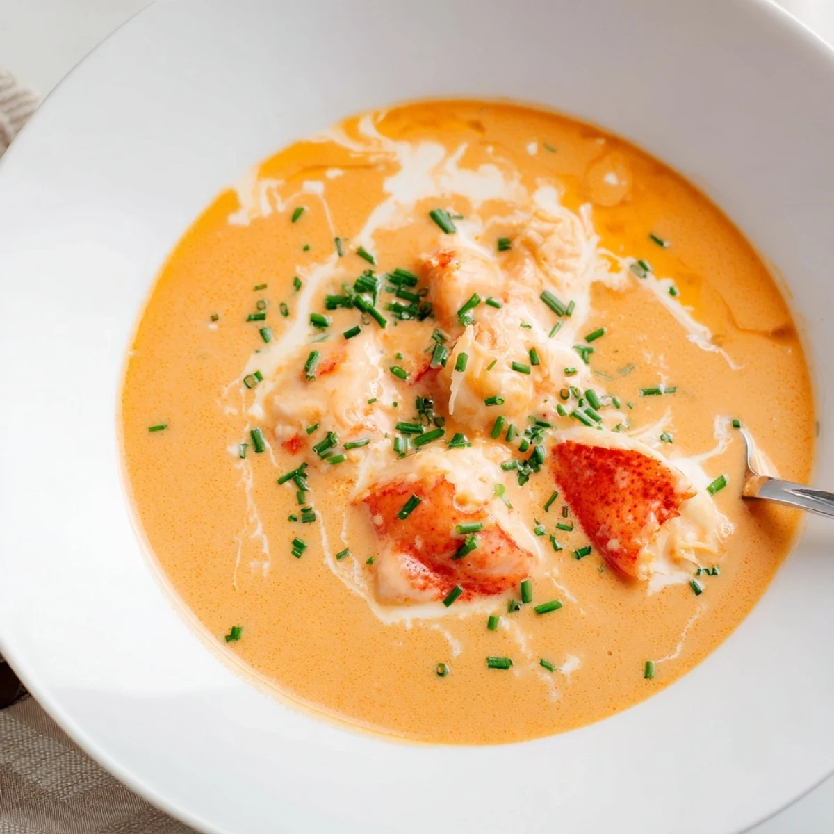 A velvety Creamy Lobster Bisque with Sherry Vinegar Substitute showcases rich, aromatic broth and succulent lobster meat for a special occasion starter.