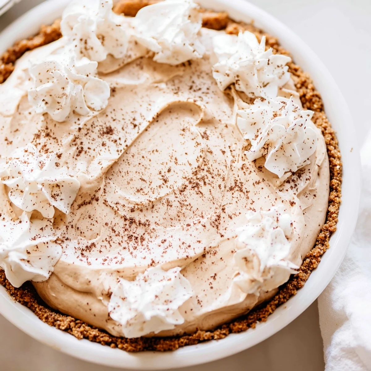 The Keto Cold Brew Coffee Pie features a smooth, coffee-infused layer and fluffy whipped topping on a golden low-carb crust.