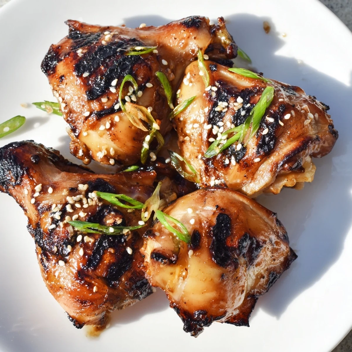 Smoky grilled Huli Huli Chicken with caramelized edges, ready to serve alongside steamed white rice.