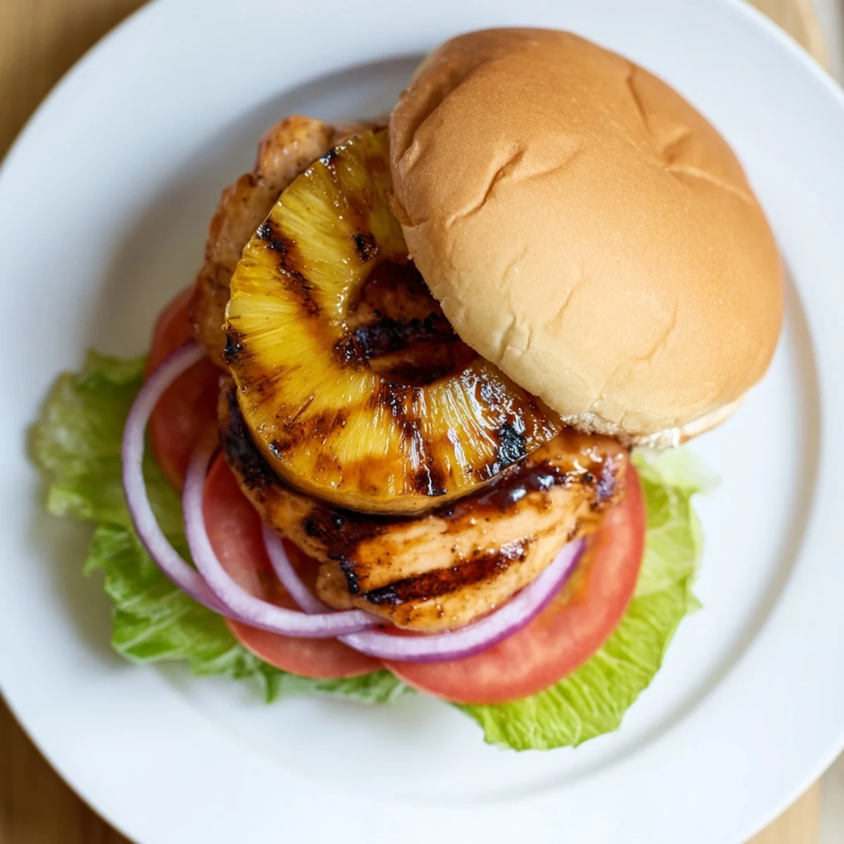 Hawaiian Pineapple Chicken Burger