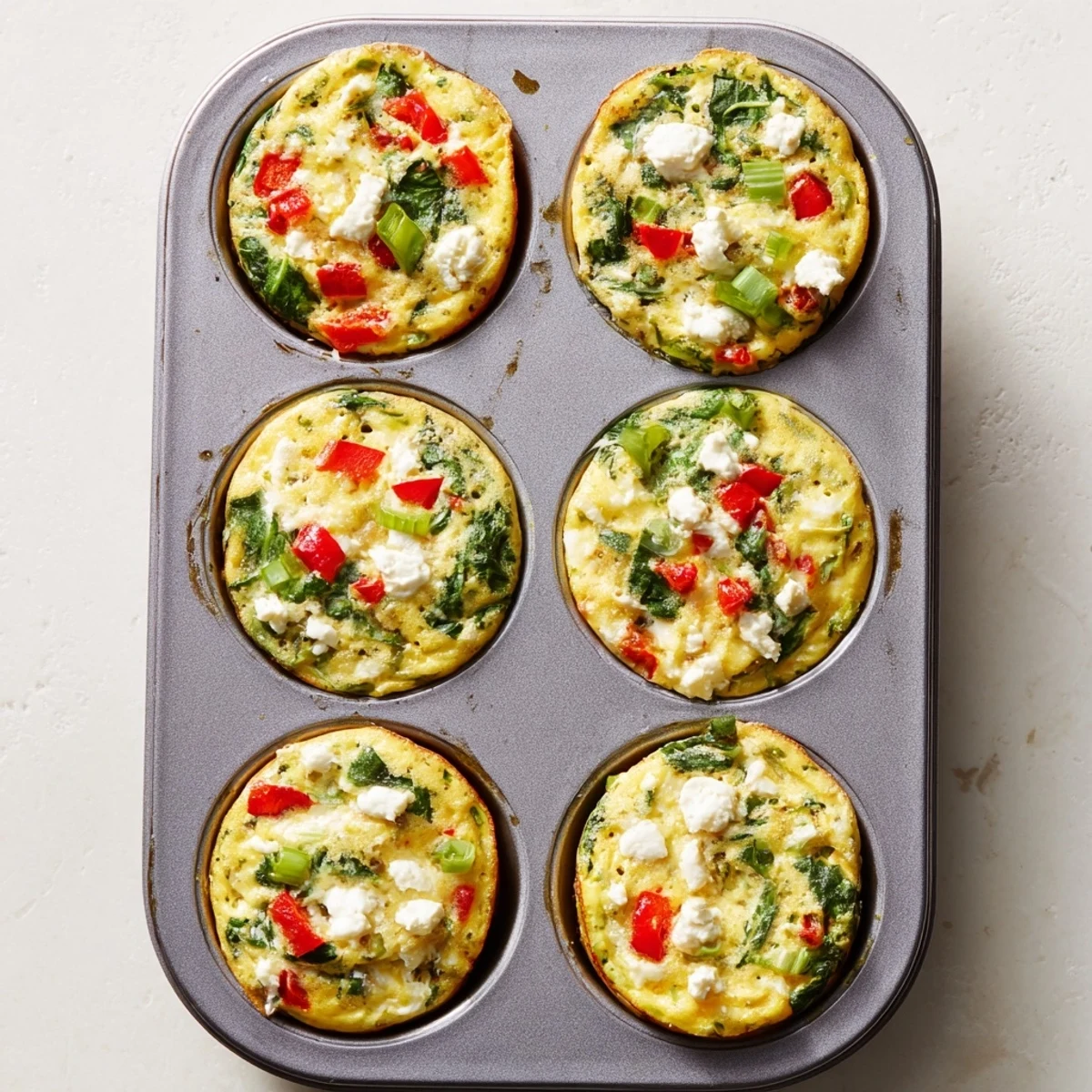 Deliciously healthy Egg Muffins with Spinach and Feta served warm, ideal for a grab-and-go meal or light lunch.