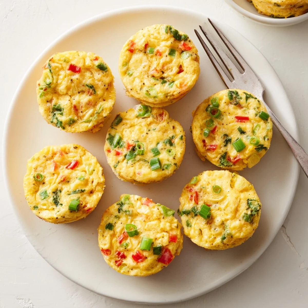 Fluffy protein-packed cottage cheese egg bites fresh from a muffin tin, ready to serve
