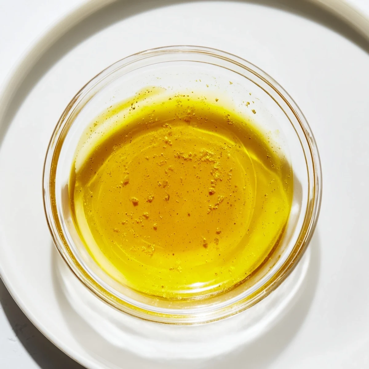 Tangy honey lemon vinaigrette poured onto crisp salad vegetables for a light lunch dressing