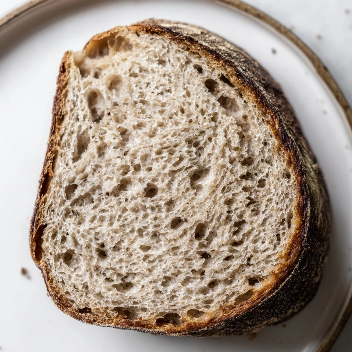 Rustic sourdough loaf cooling on wire rack, dusted with flour and scored with decorative pattern