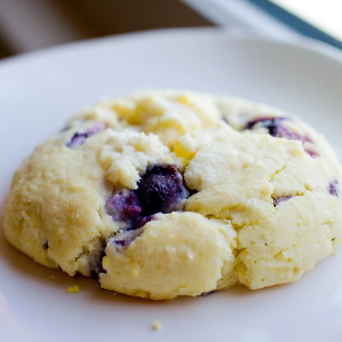 Chewy lemon blueberry cheesecake cookies featuring creamy centers and fresh blueberry flecks throughout tender dough