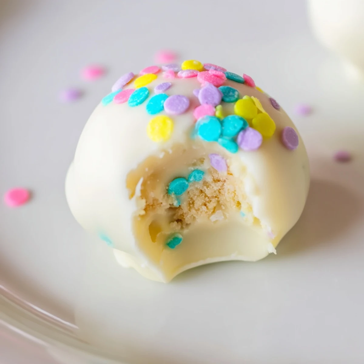 No-bake Banana Pudding Easter Truffles with vanilla wafer crumbs and pastel decorations