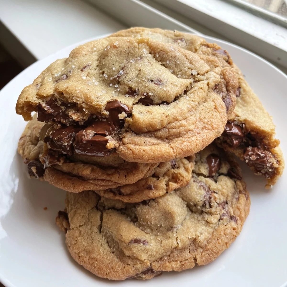 Chewy nut free chocolate chip cookies studded with melty semi-sweet chocolate morsels