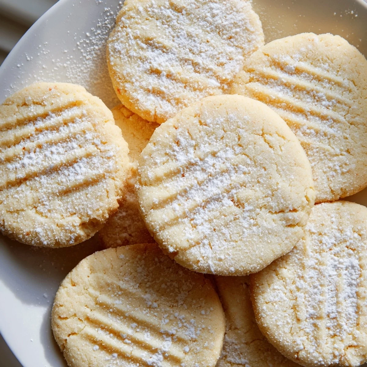 Bite-sized Grandma's Secret Butter Cookies with golden edges cooling on a wire baking rack