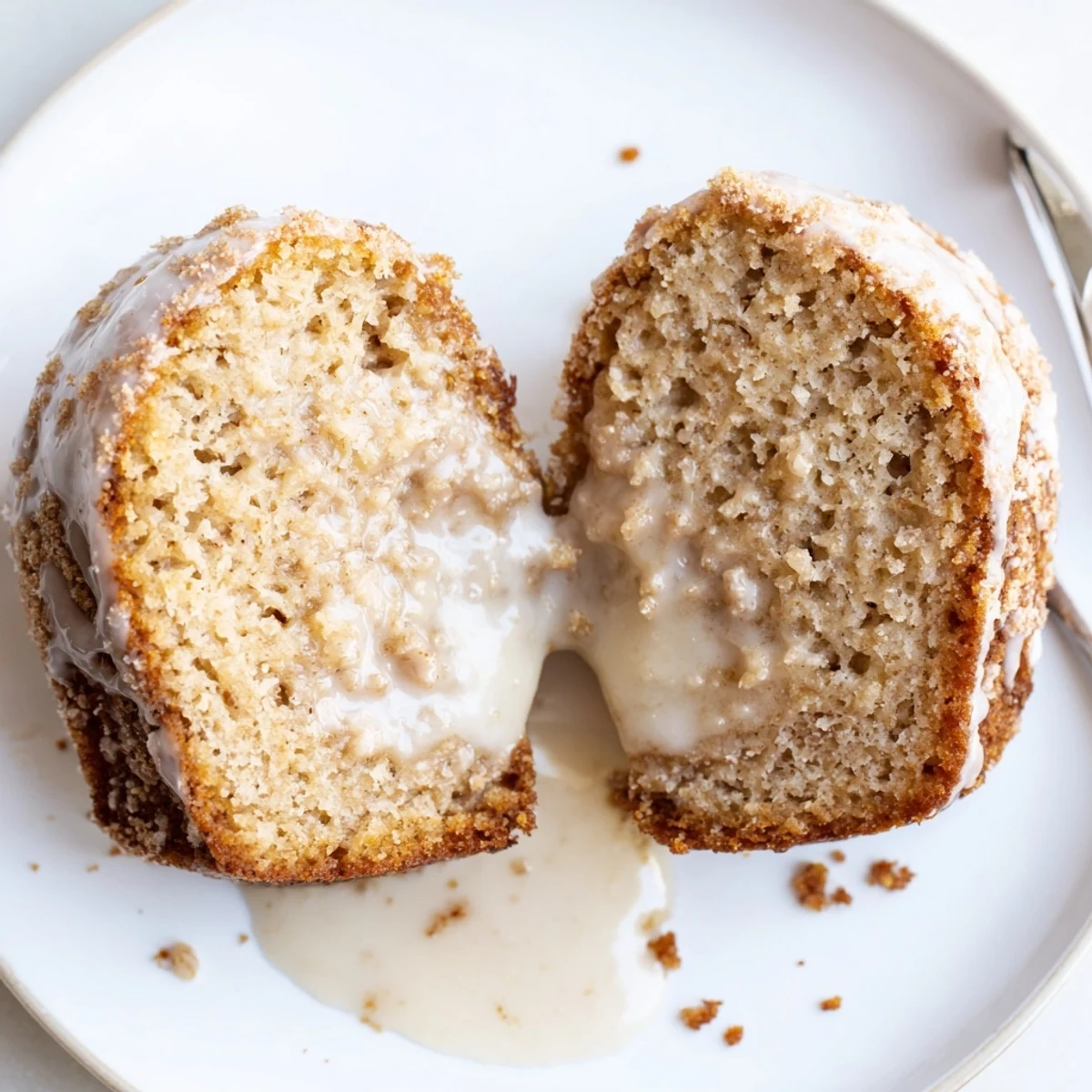 Glazed banana donuts on wire rack, sweet vanilla aroma and sheen