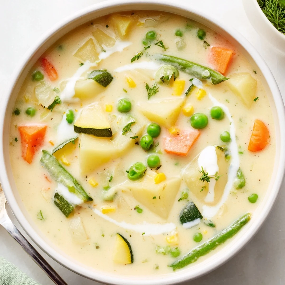Creamy Vegetable Soup Recipe steaming in bowl, silky texture, garnished with parsley.
