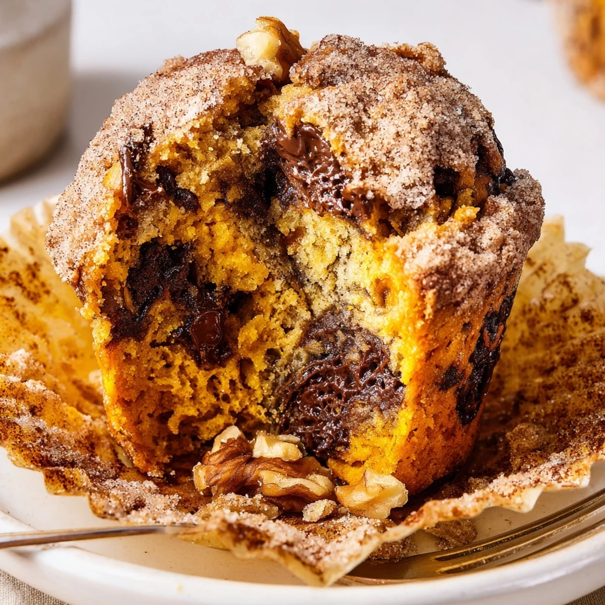 Tray of freshly baked Pumpkin Banana Muffins, tender crumb, perfect for brunch