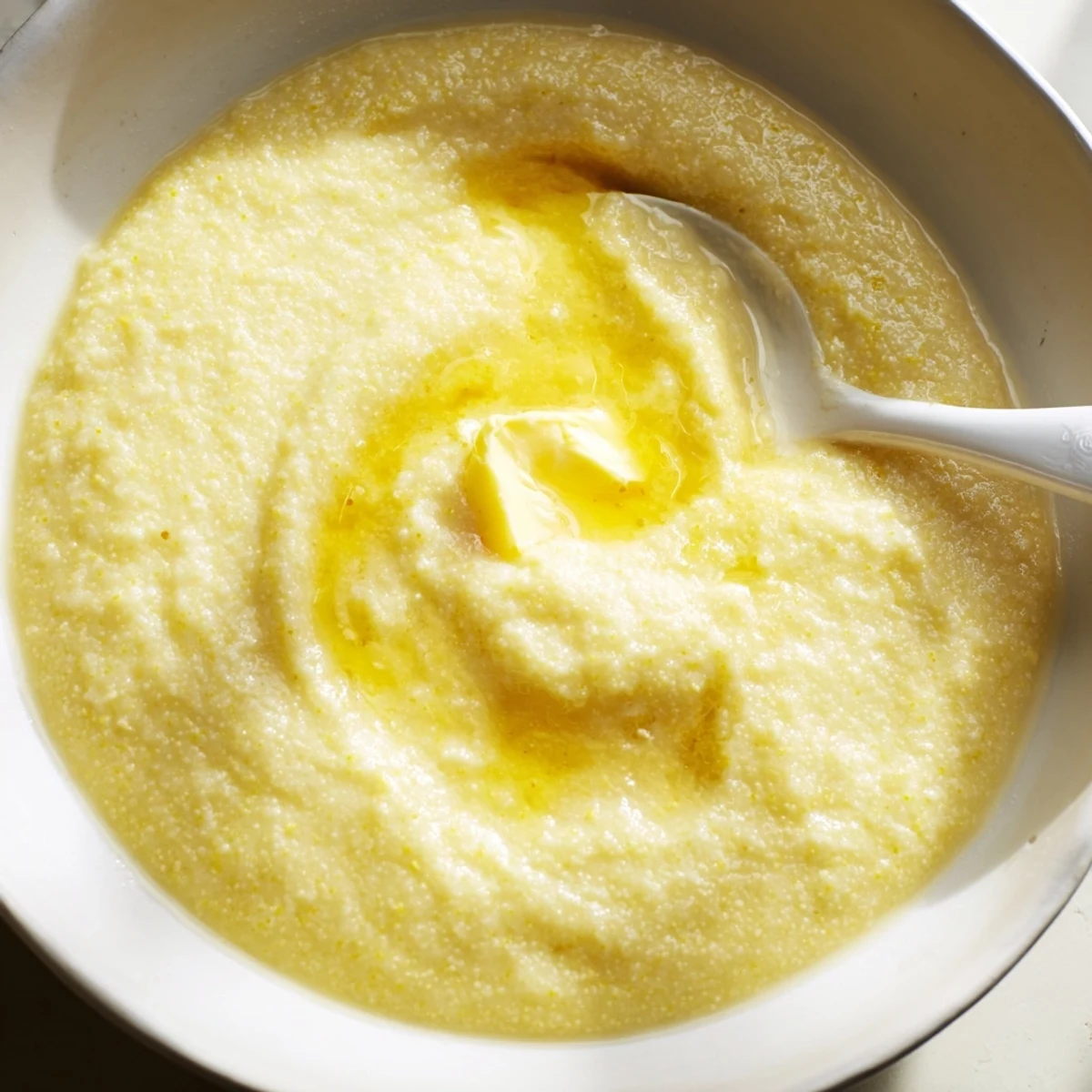 Creamy maize porridge bowl topped with honey and nuts for a comforting breakfast