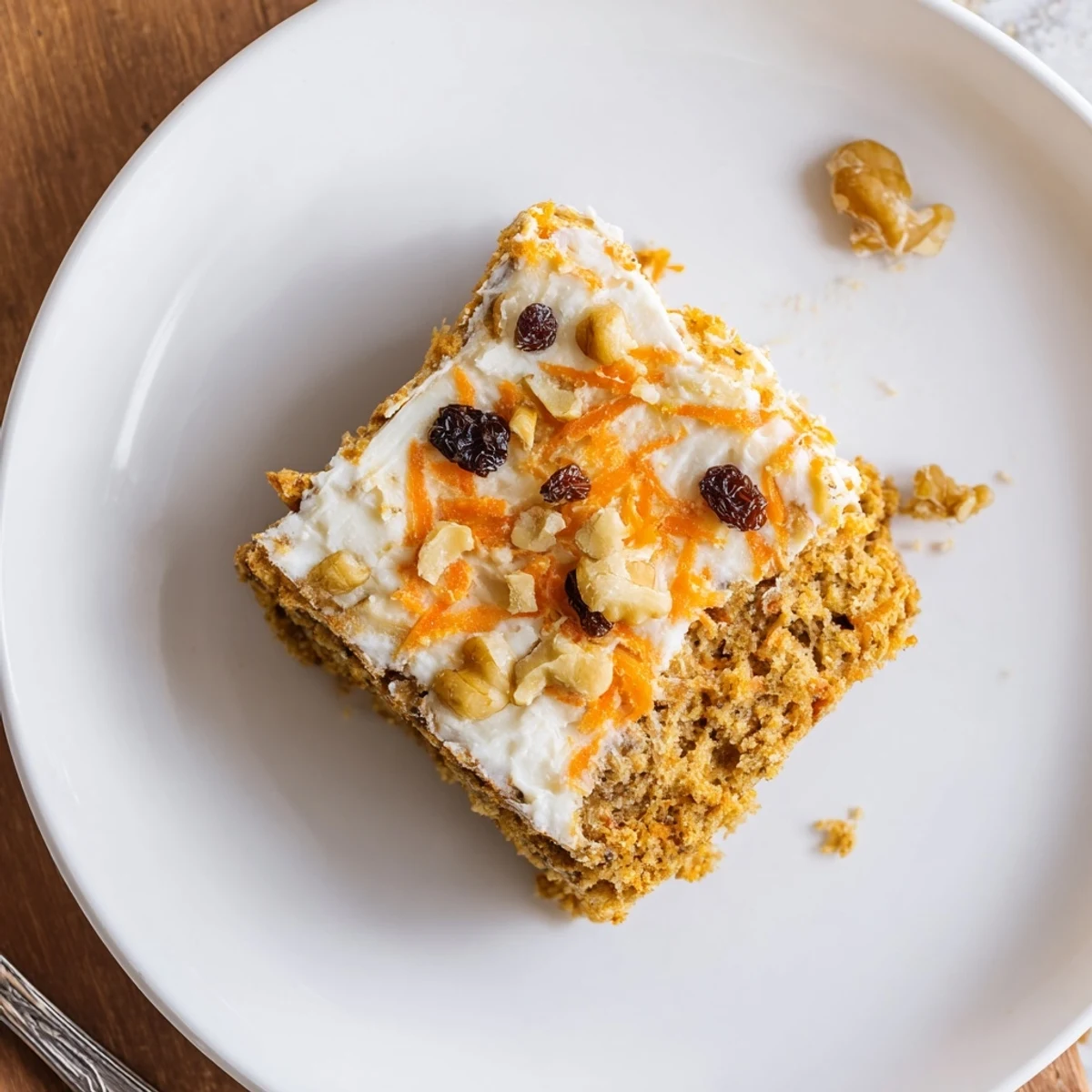 Gluten-free carrot cake baked with wholesome oats, grated carrots, and warm cinnamon spice