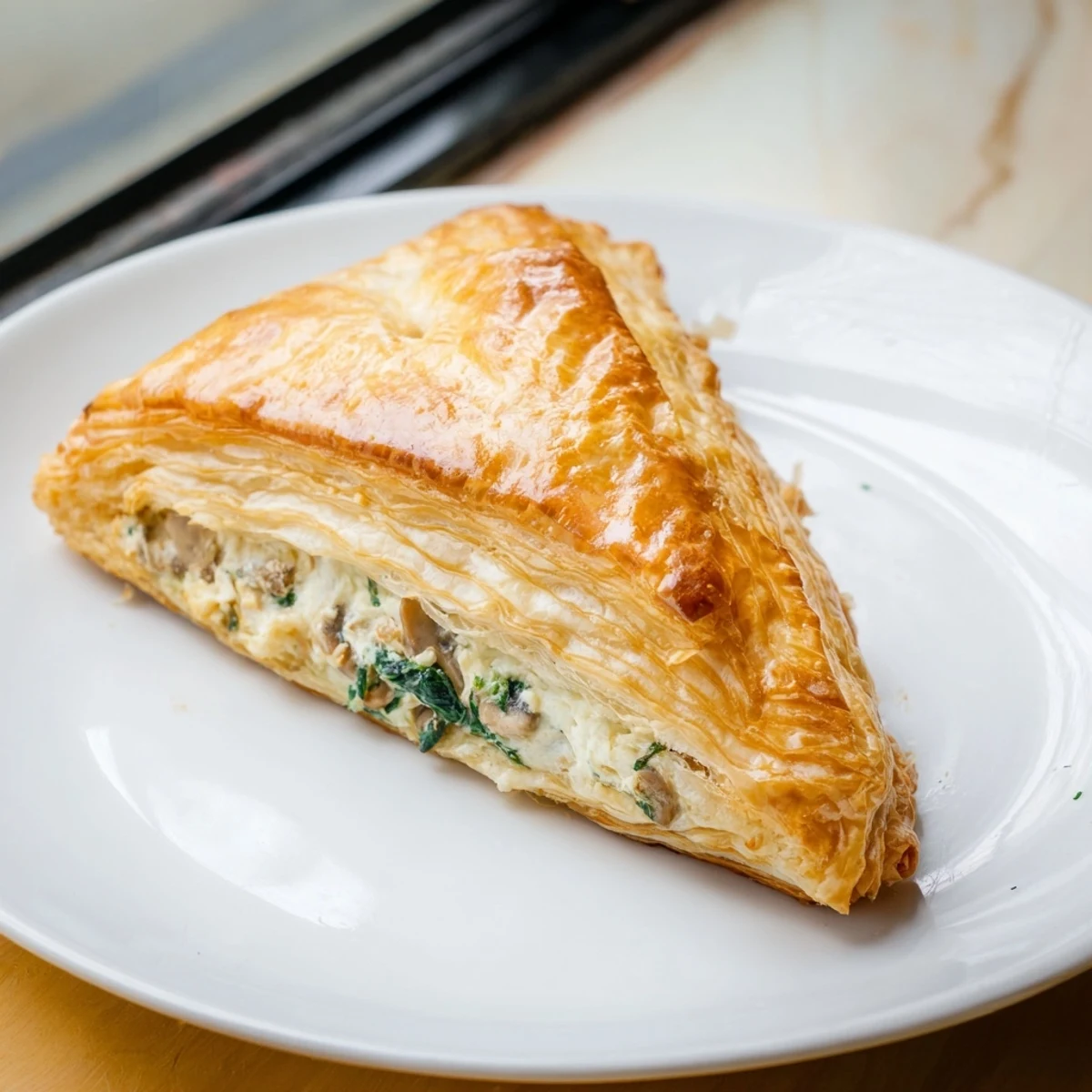 Tray of Savory Spinach And Mushroom Puff Delights served warm with salad