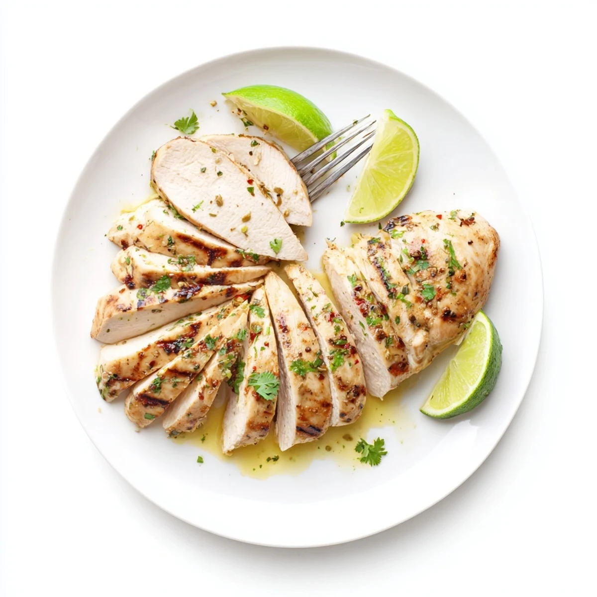Key West Grilled Chicken glistening with honey-citrus glaze, cilantro and lime