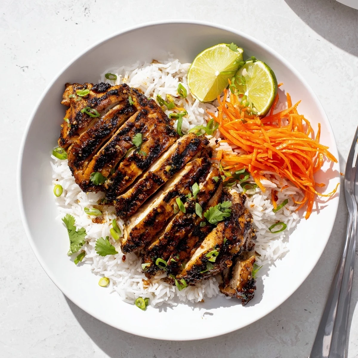 Juicy Grilled Vietnamese Chicken marinated with lemongrass, garlic, served over jasmine rice