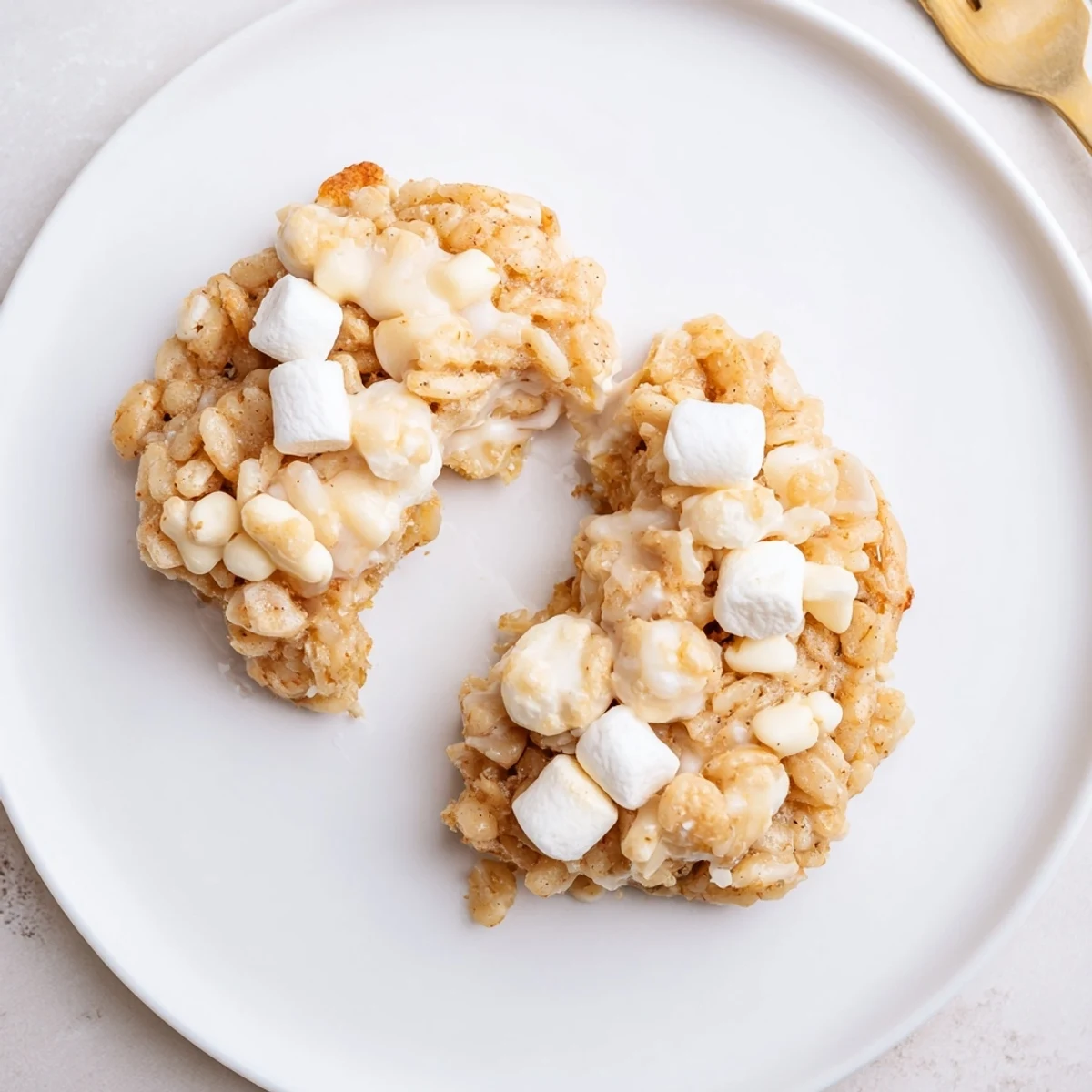 Nostalgic Rice Krispie Treat Cookies cooling on rack, crunchy cereal pockets visible.