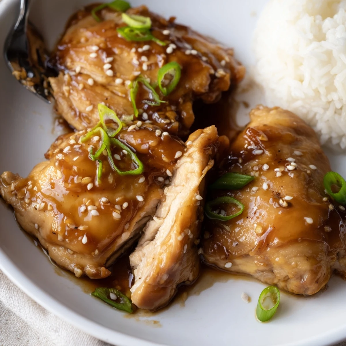 Weeknight Spicy Maple Soy Chicken with sticky sweet heat, warm and ready to serve