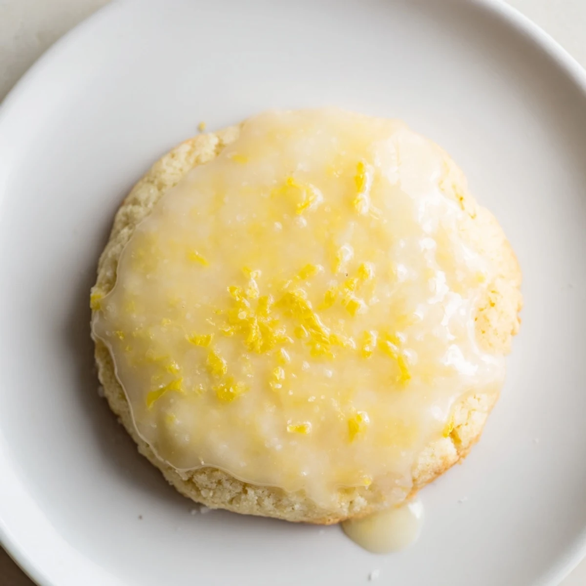 Tray of warm Lemon Cookies With Lemon Glaze, glossy and zest-scented