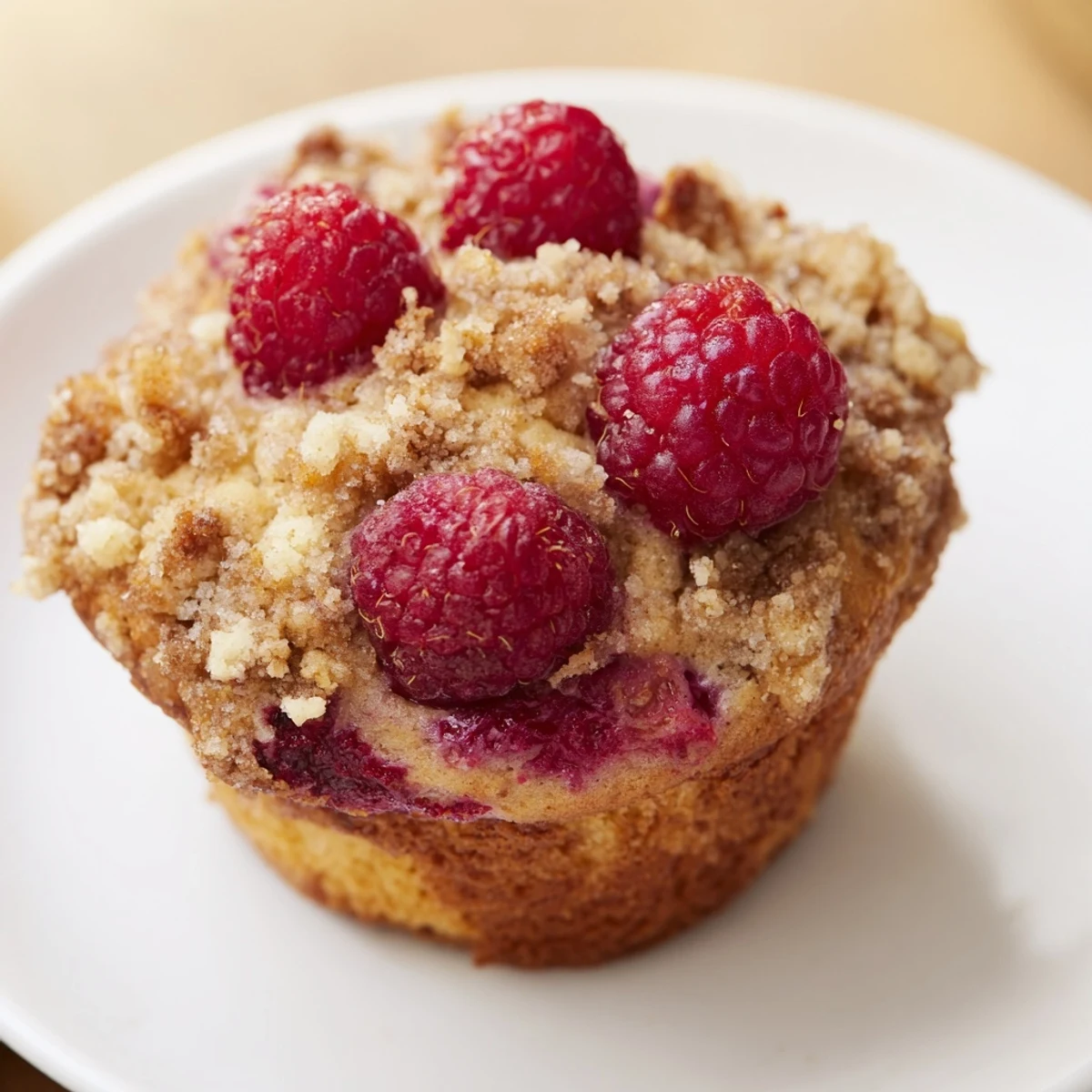 Fresh Raspberry Streusel Muffins studded with juicy berries, perfect for breakfast