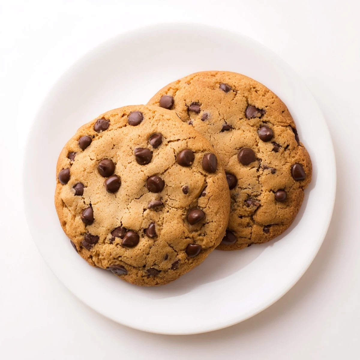 Golden brown chewy chocolate chip cookies with melted chocolate chips on a wire cooling rack