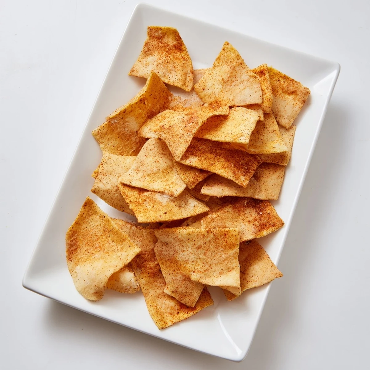 Homemade chickpea chips baked to perfection with smoked paprika and garlic seasoning