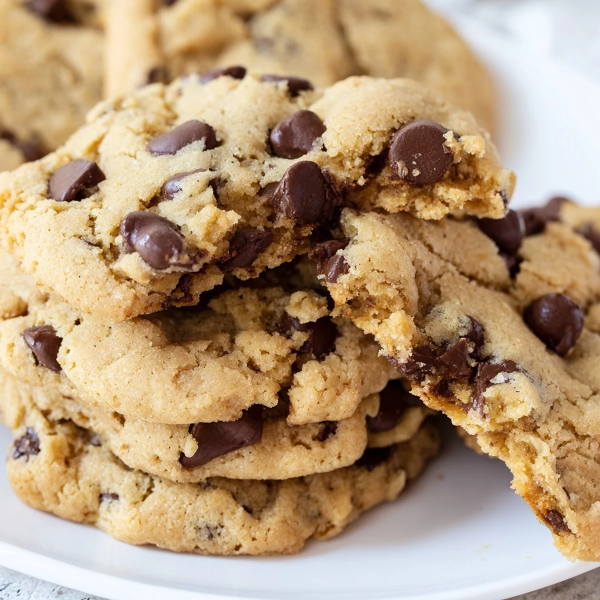 Warm chewy chocolate chip cookies fresh from the oven with crisp edges and soft centers