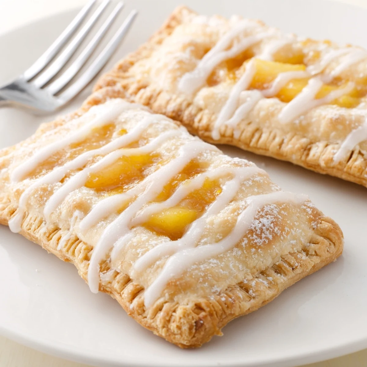 Weekend brunch Peach Pop Tarts Classic served with coffee, crisp golden edges