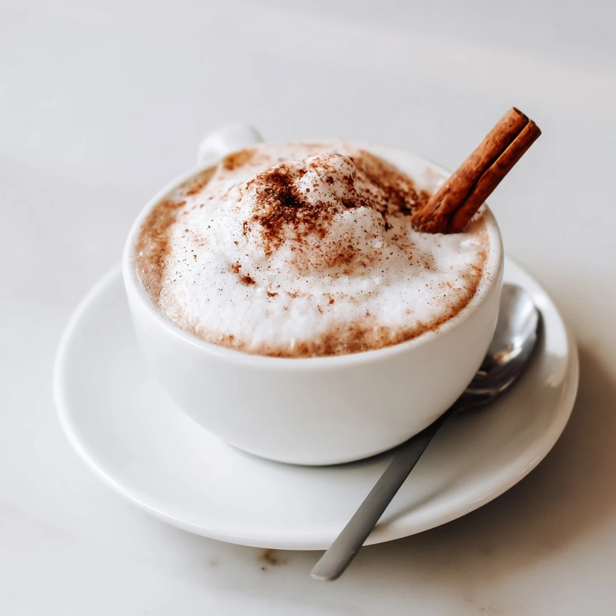 Cozy Winter Lattes poured slowly, warm spiced milk aroma, maple-sweet finish.