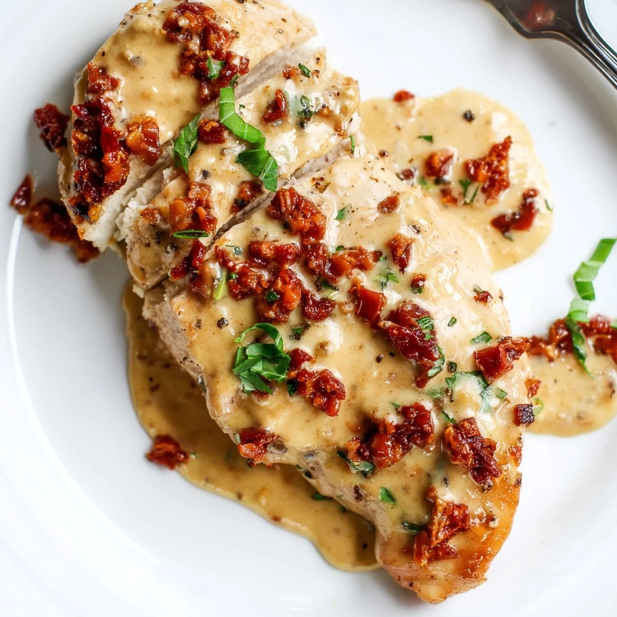 Dump And Go Crockpot Marry Me Chicken with creamy Parmesan sauce and basil