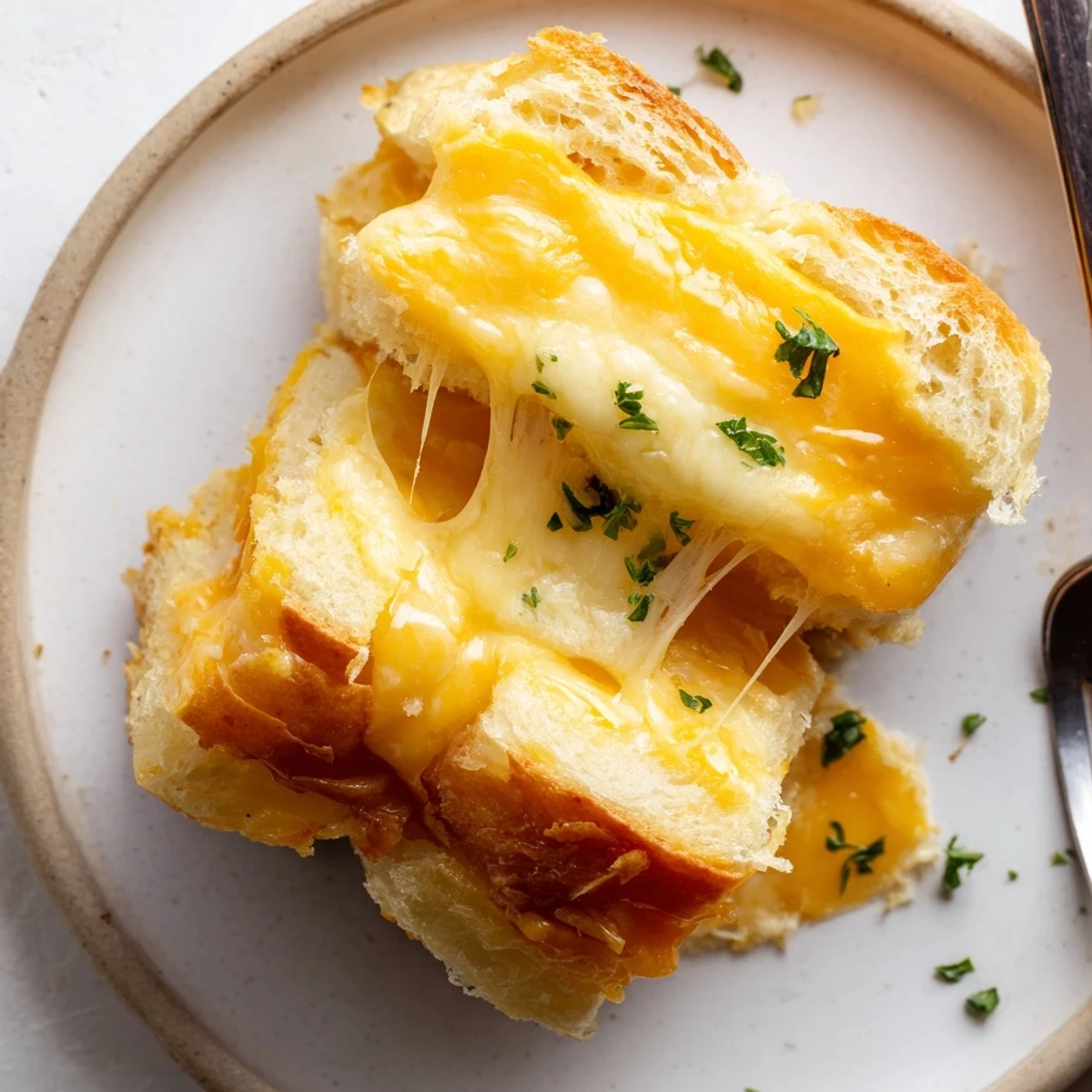 Party platter of Mini Grilled Cheese Hawaiian Rolls, brushed butter, paired with tomato soup