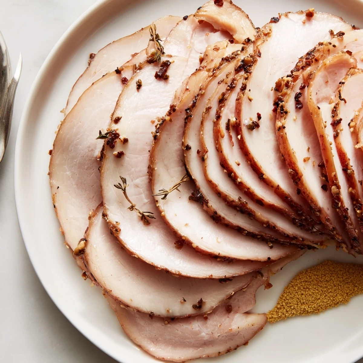 Homemade Sandwich Deli Meat roasted, chilled overnight, juicy slices for summer picnics.  