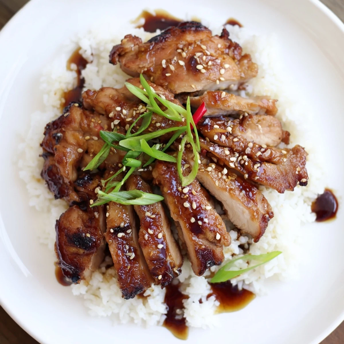Oven-roasted Char Siu Chicken, sticky honey-hoisin glaze, ready to serve