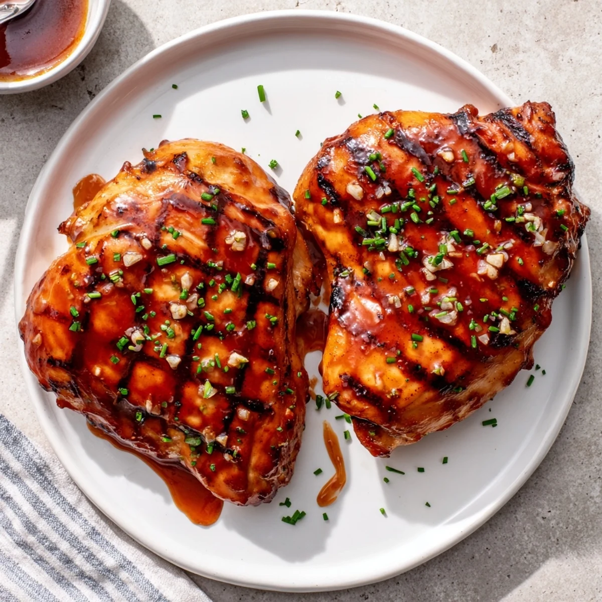 Charred, juicy Grilled Honey Buffalo Chicken Thighs served with ranch and carrots