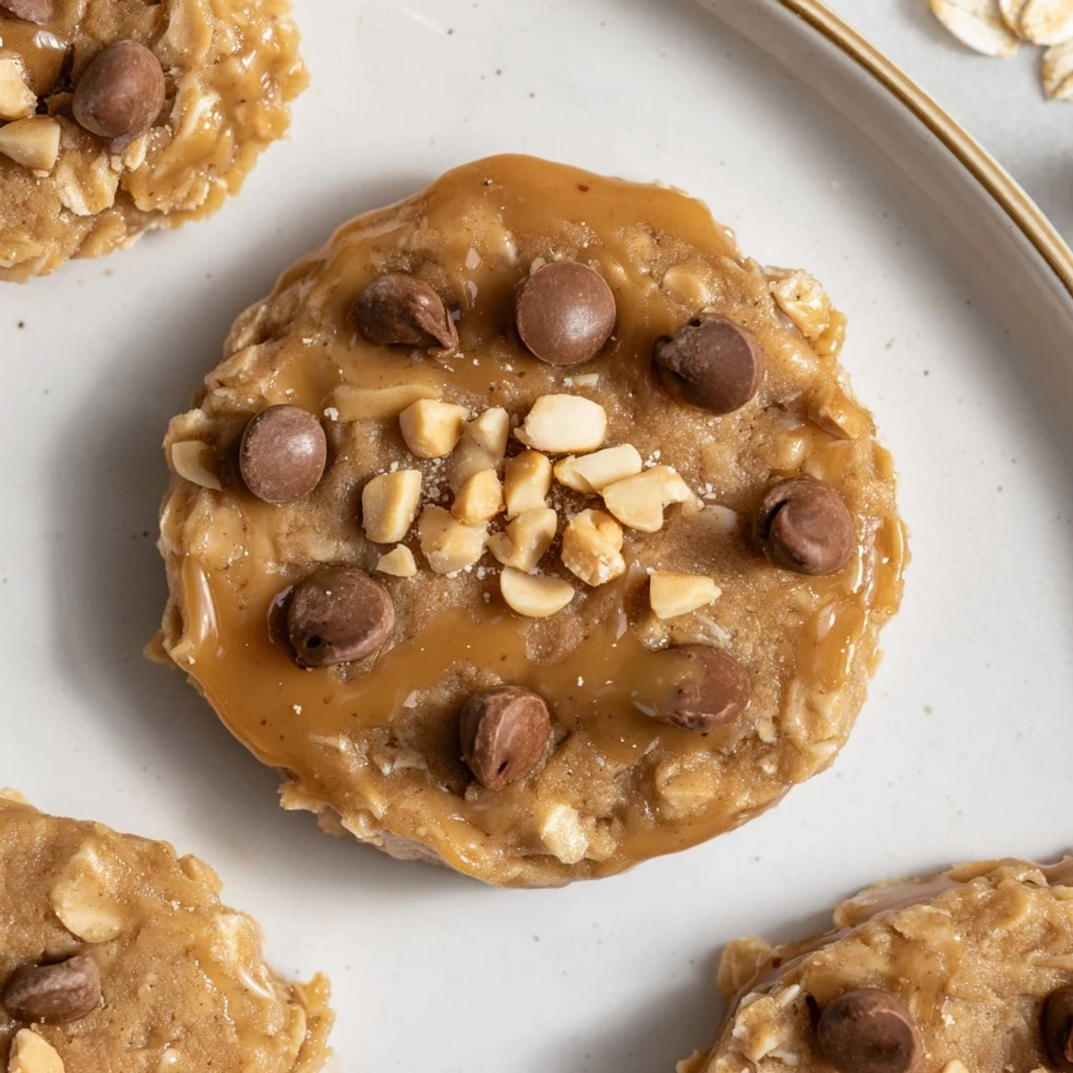 Peanut Butter No Bake Cookies cooling on parchment, chewy, glossy peanut centers.