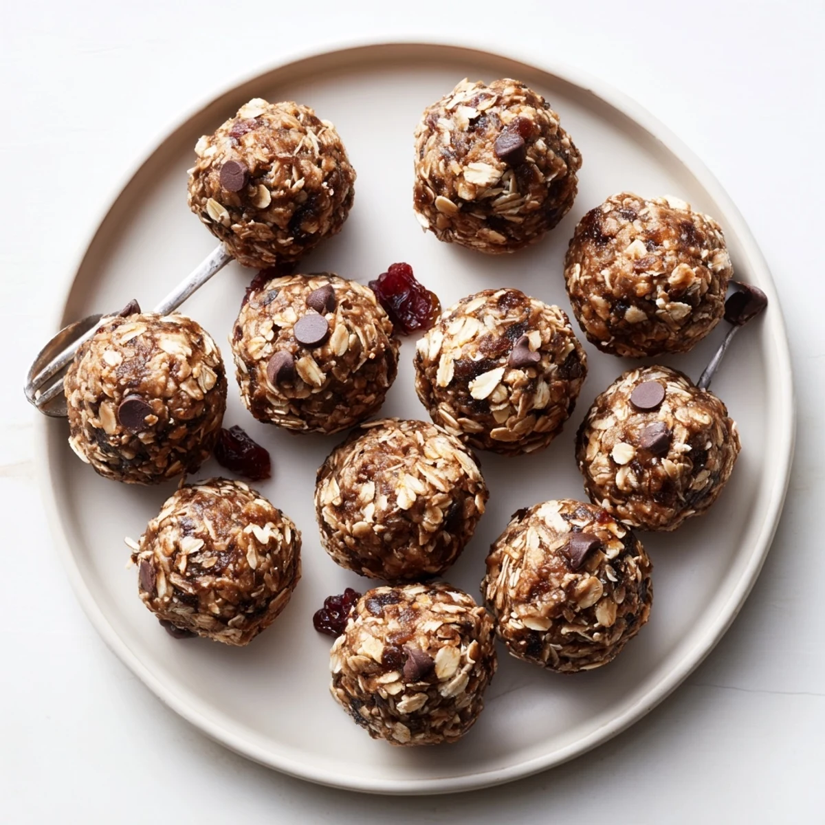Bite-sized date energy balls with oats and almonds, ready for healthy snacking