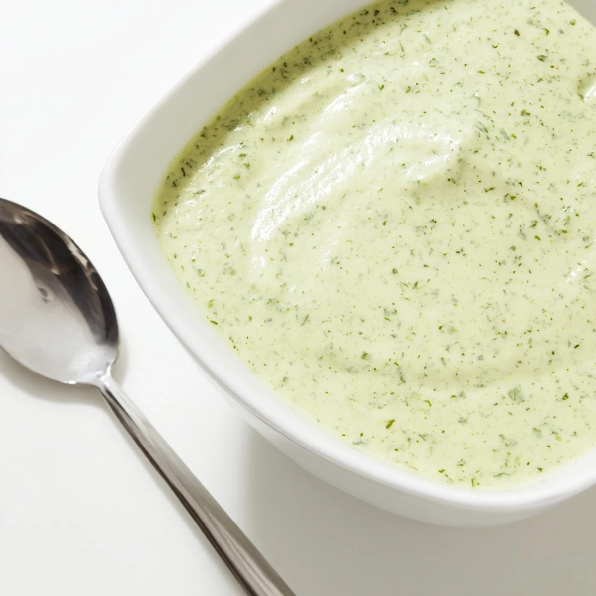 Creamy Mexican-inspired cilantro lime dipping sauce served with grilled meats and fresh garnish