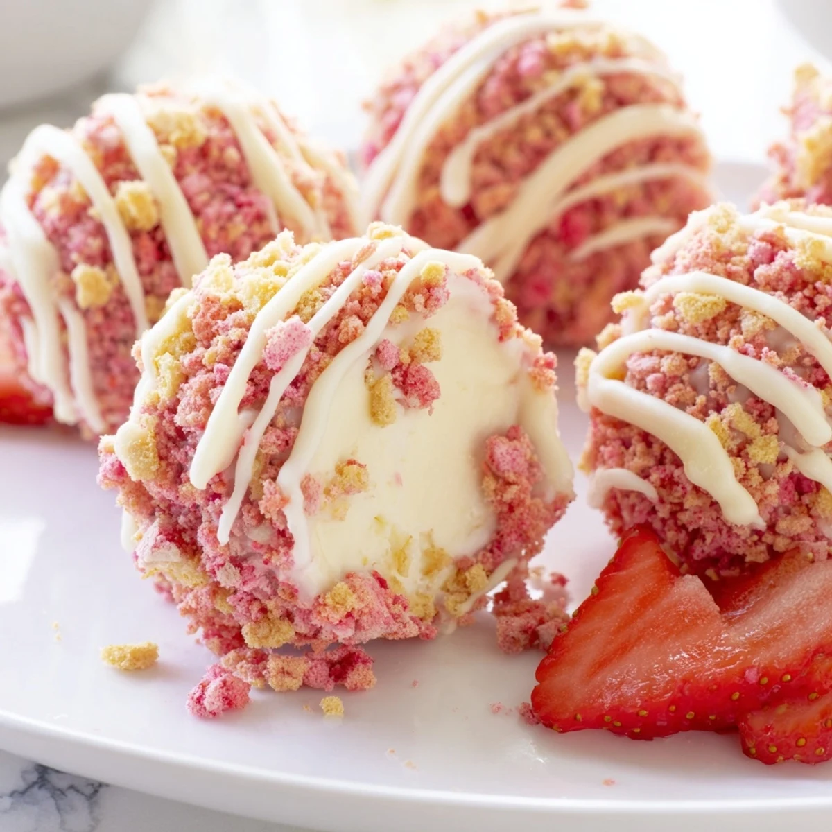 Strawberry Crunch Cheesecake Bites