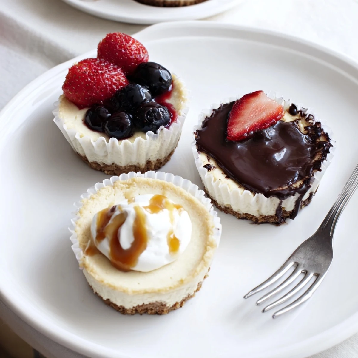 Golden graham crusts filled with silky mini cheesecake batter ready for toppings