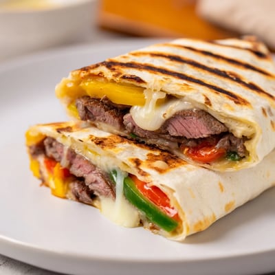 Crispy Philly Cheesesteak Grilled Wraps