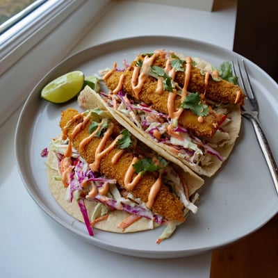 Zesty Bang Bang Fish Tacos