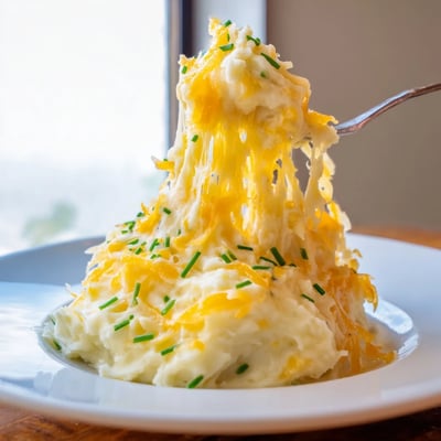 Cheesy Onion Mashed Potato Casserole