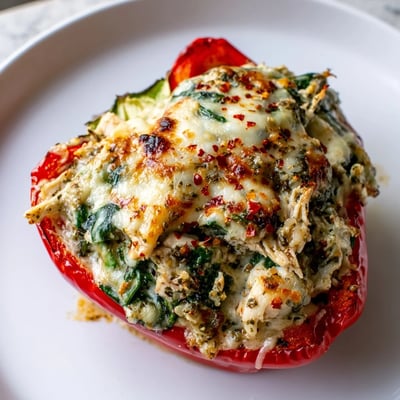 Chicken Florentine Stuffed Peppers
